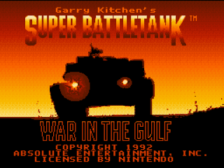 Super Battletank title screen for Super Nintendo